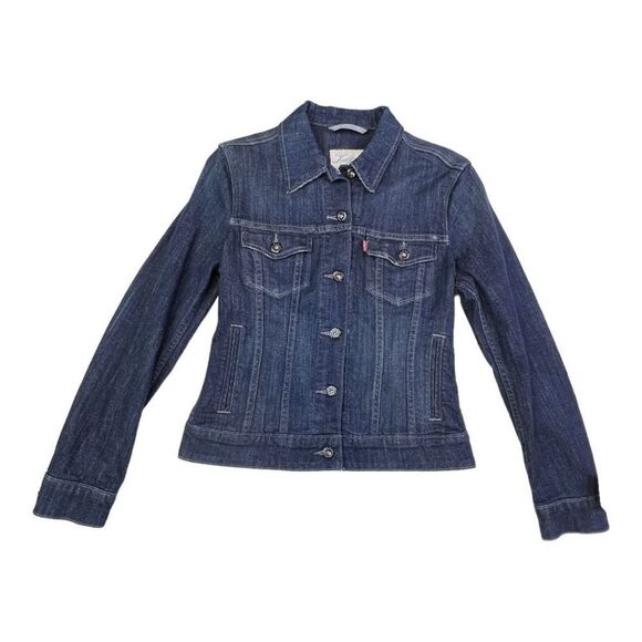 Levi's Jacket Women's Long Sleeve Button Down Trucker Denim Blue Size Small - Picture 4 of 9